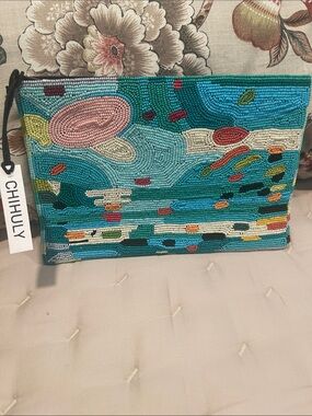 Chihuly glass bead clutch